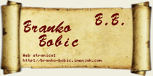 Branko Bobić vizit kartica